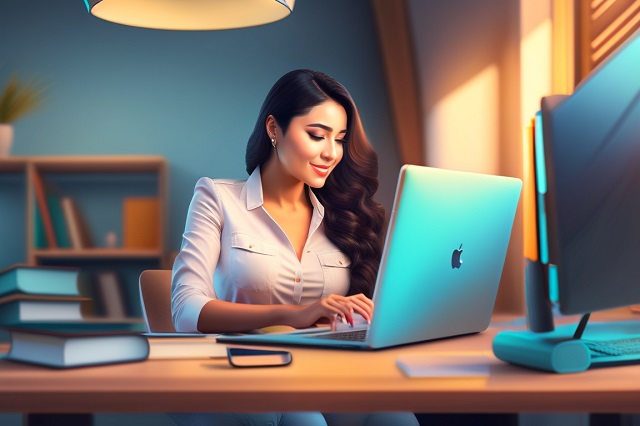 Mujer trabajando en oficina